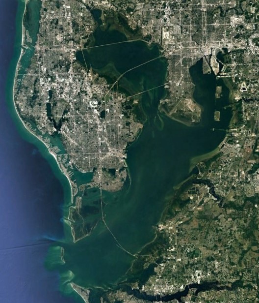 Satellite map of Tampa Bay